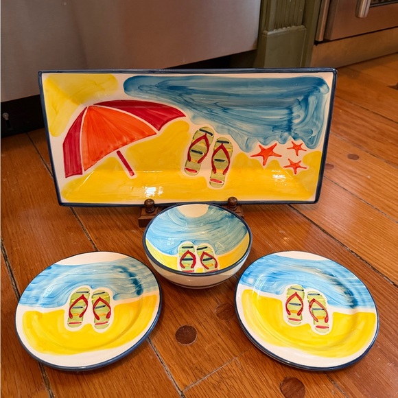 Sur La TableVintage Summer Ocean Beach Tray & accessories